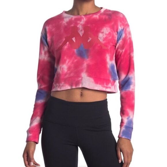 KAPPA Active Tie Dye Barbie Galz Cropped Sweatshirt Sm NWT - Picture 5 of 13